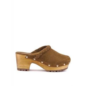 NEW RAG COMPANY women's inca fine suede leather clogs in tan